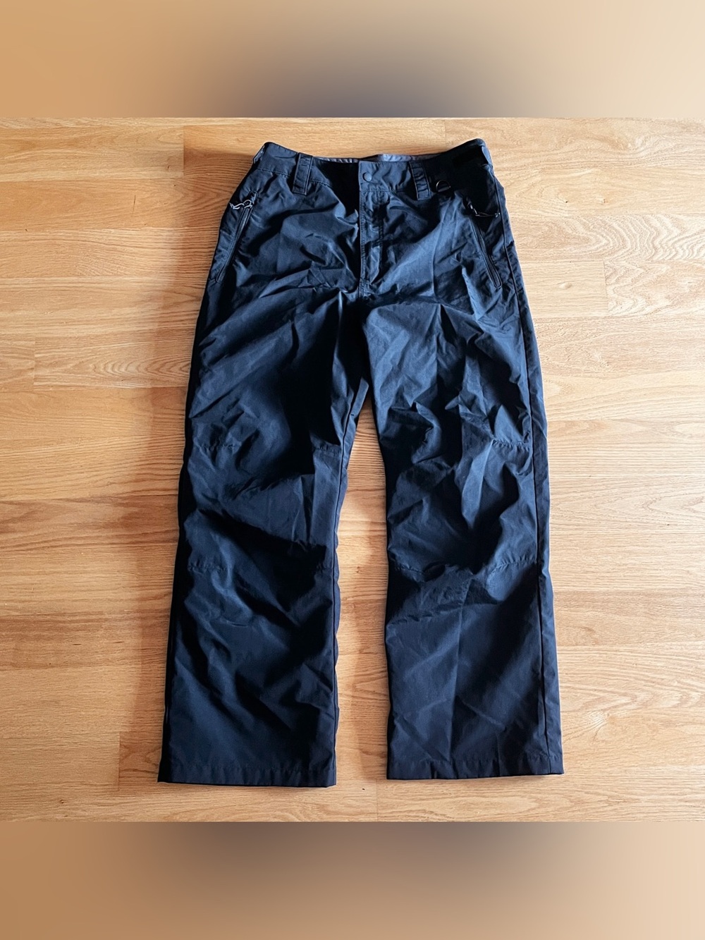 Lands End mens pant medium 32-24 black nylon lined hiking snow outdoor waist tab